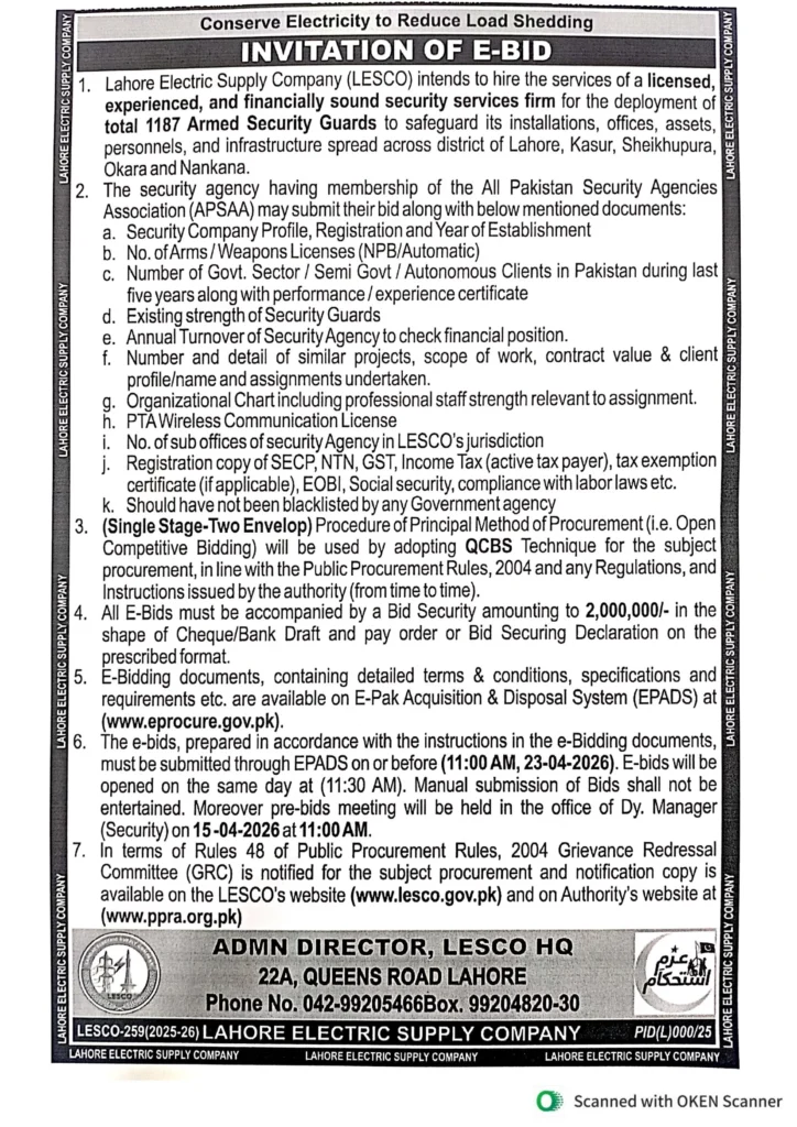 LESCO Announces Power Outages in Lahore